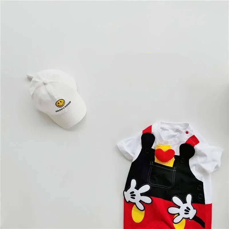 0-2 Years Old Baby Clothes Cute Cartoon Character Mickey Shape Jumpsuit Summer Cotton Boys and Girls Short Sleeve Jumpsuit