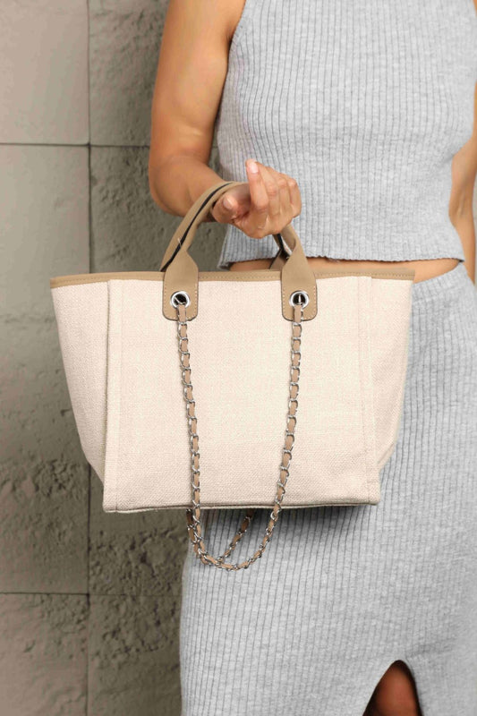 Adored Polyester Tote Bag Beige Khaki One Size