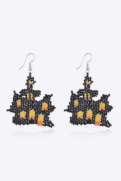 Halloween Theme Earrings Castle One Size