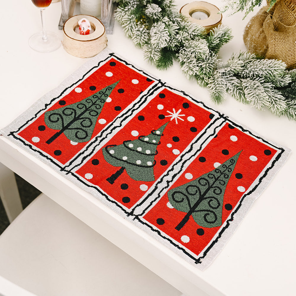 Assorted 2-Piece Christmas Placemats Tree One Size