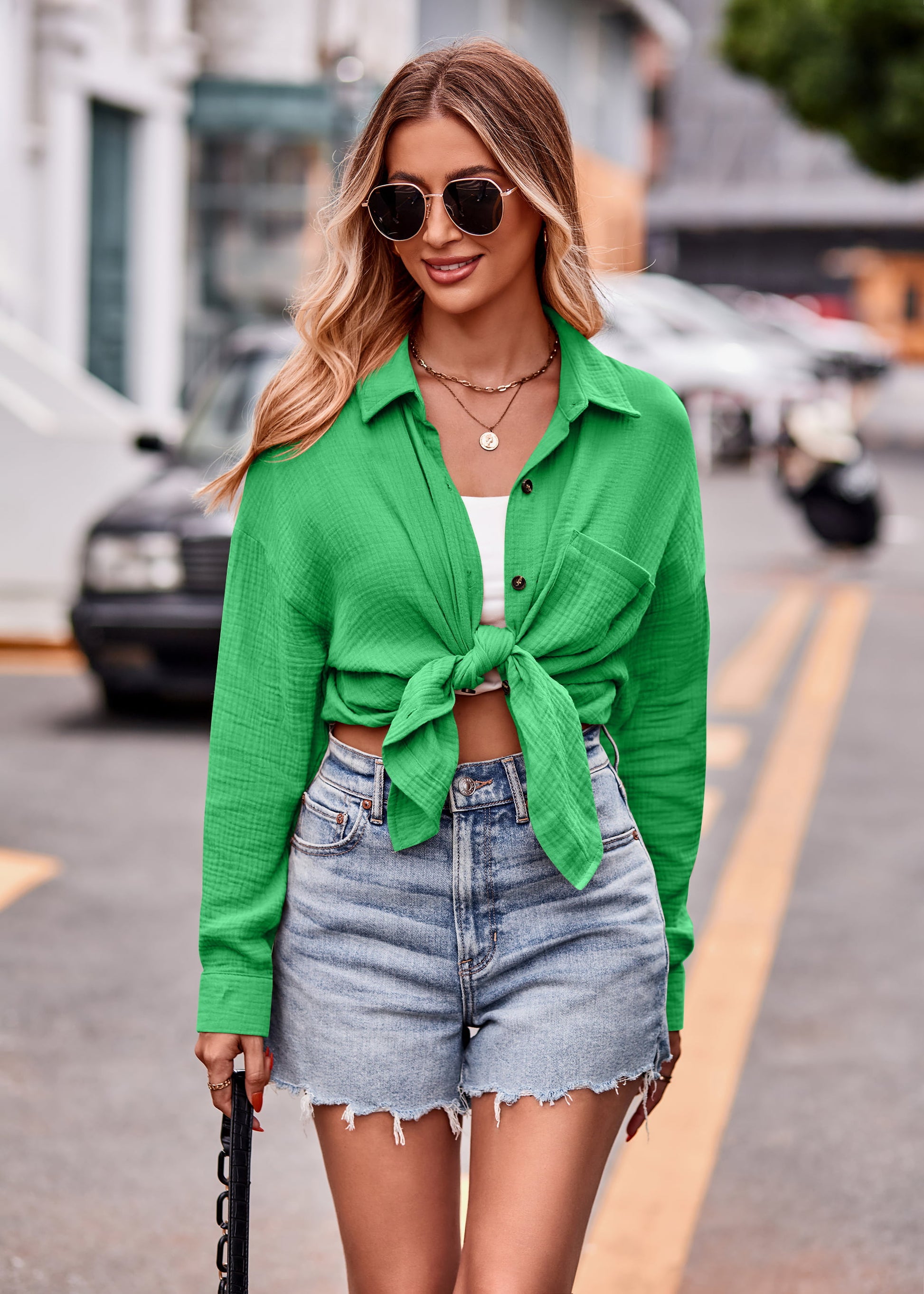 Textured Dropped Shoulder Longline Shirt - Thandynie