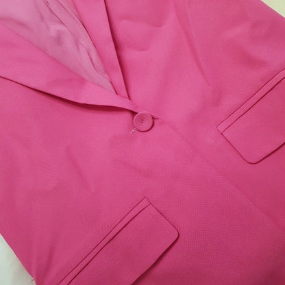 New Work Pant Suits Piece Set For Women Business Interview Fuchsia