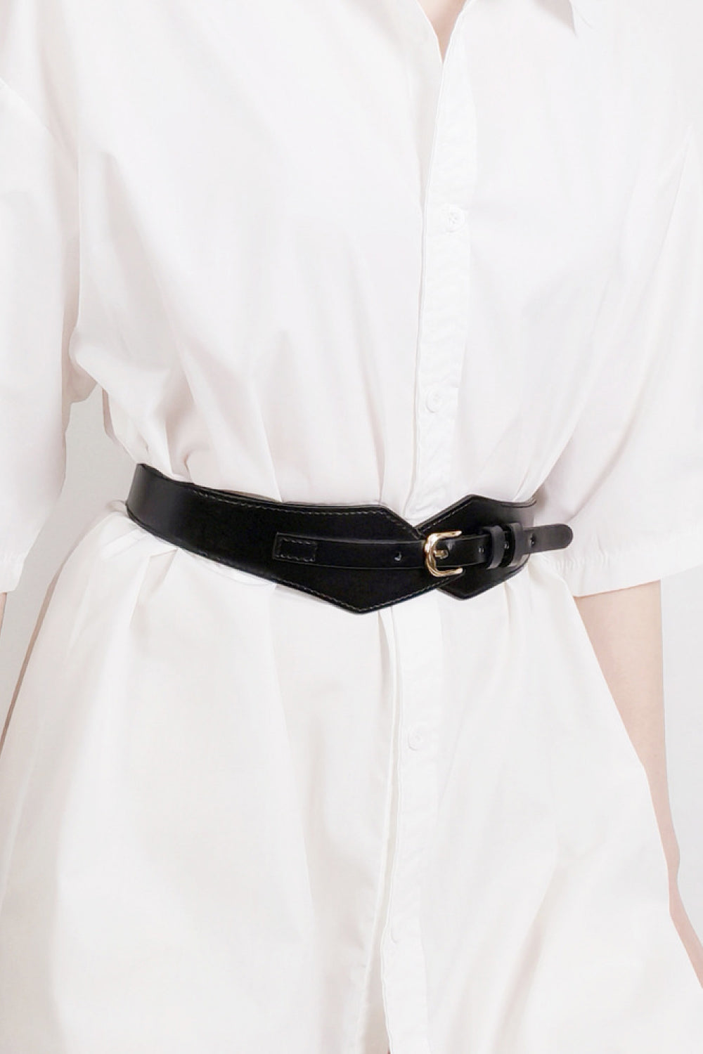 Fashion Geometric Elastic Belt Black One Size