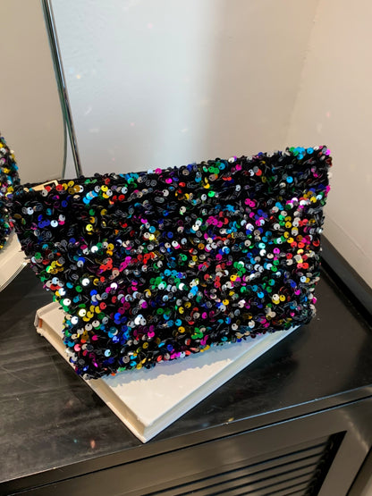 Sequin Clutch with Zipper