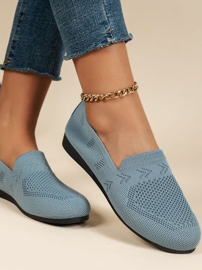 Mesh Round Toe Flat Slip-Ons