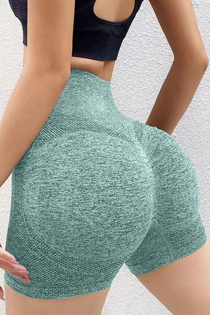 High Waist Active Shorts Turquoise