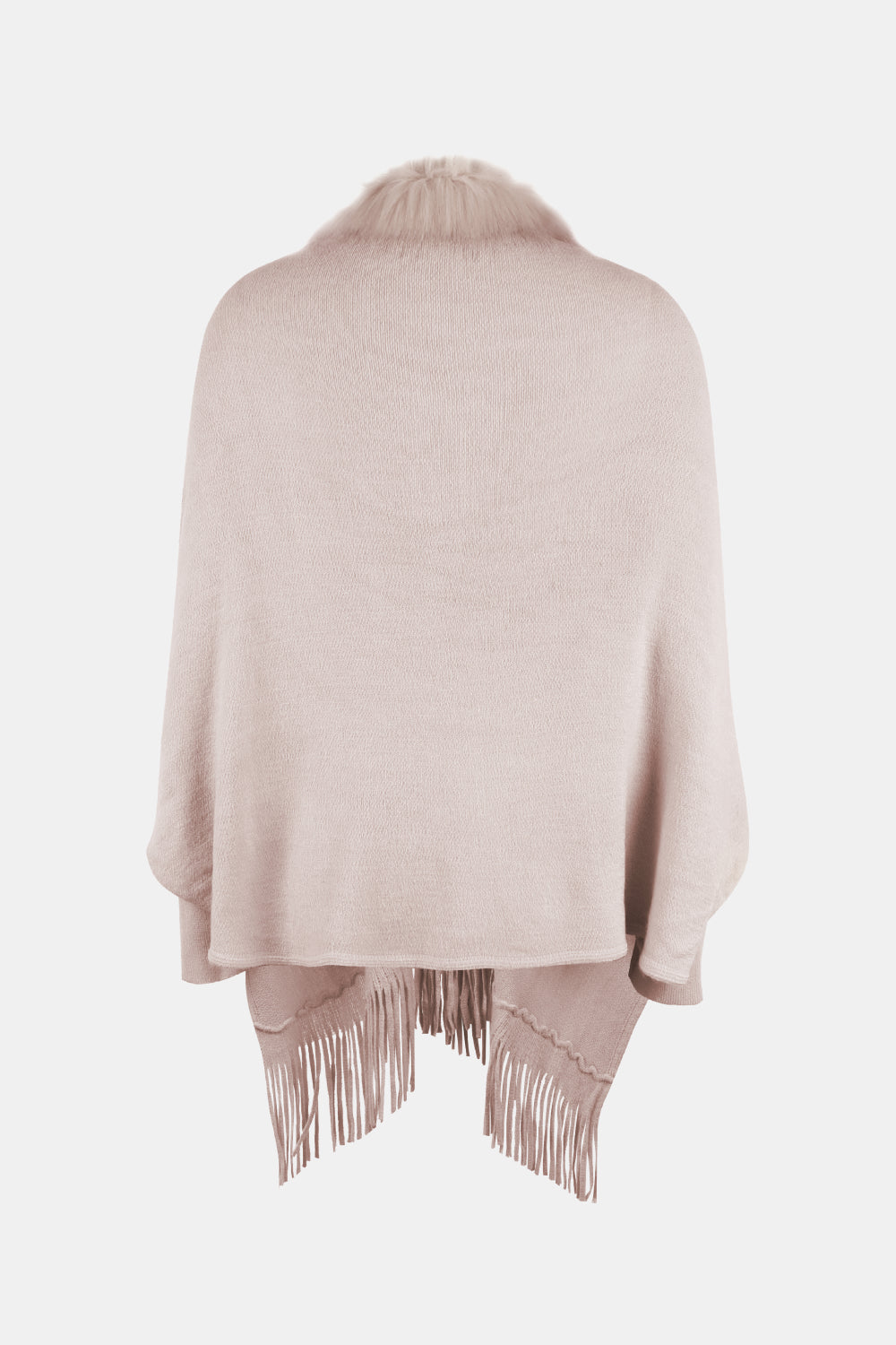 Fringe Open Front Long Sleeve Poncho - Thandynie