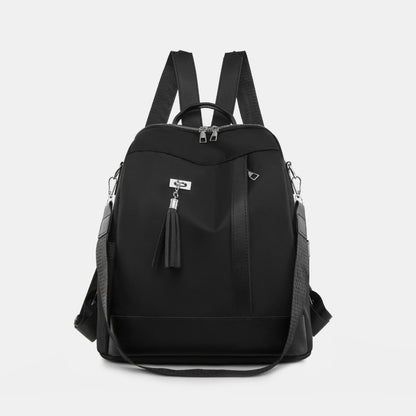 Tassel Oxford Cloth Backpack Bag Black One Size