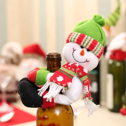 Christmas Gnome Wine Bottle Decoration Green One Size