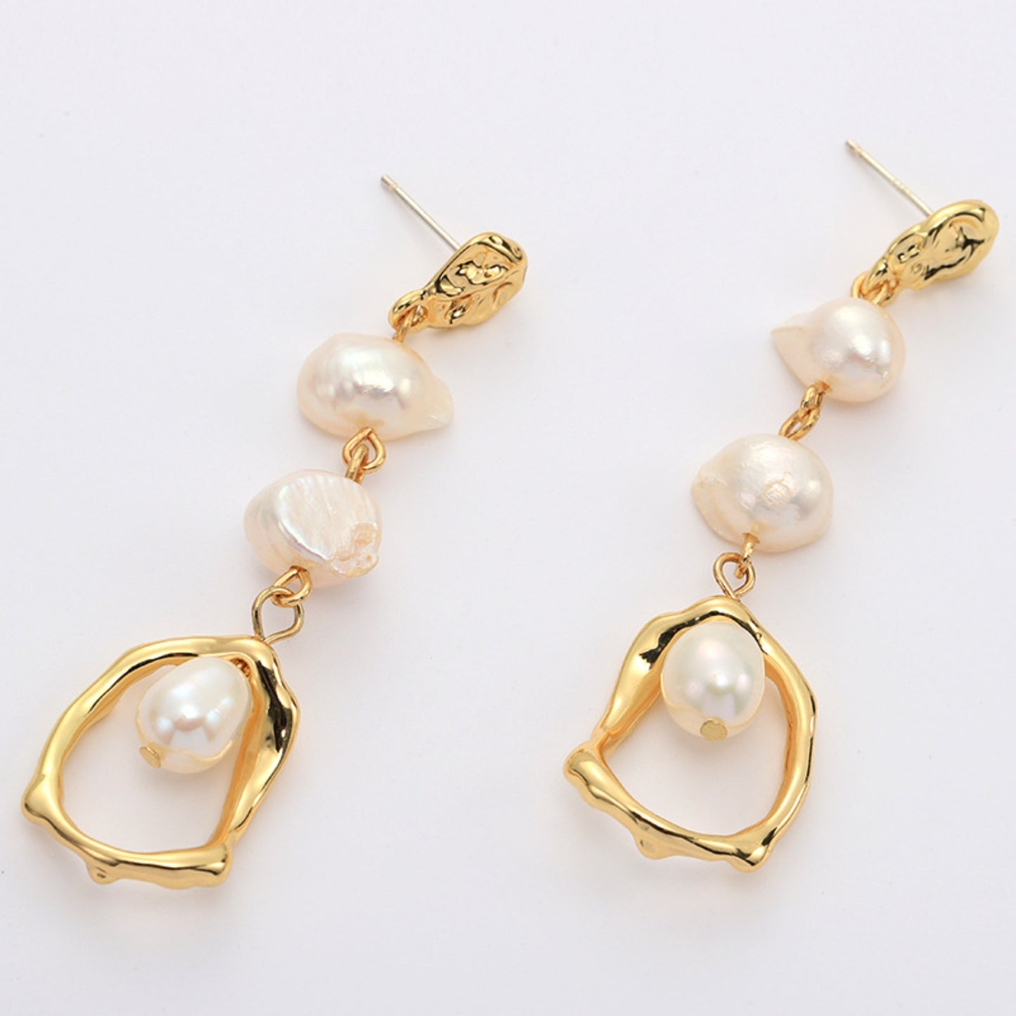 Gold-Plated Freshwater Pearl Earrings - Thandynie