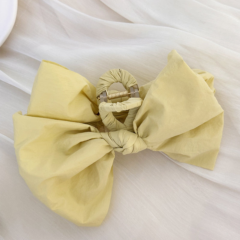 Bow Hair Claw Clip Light Yellow One Size