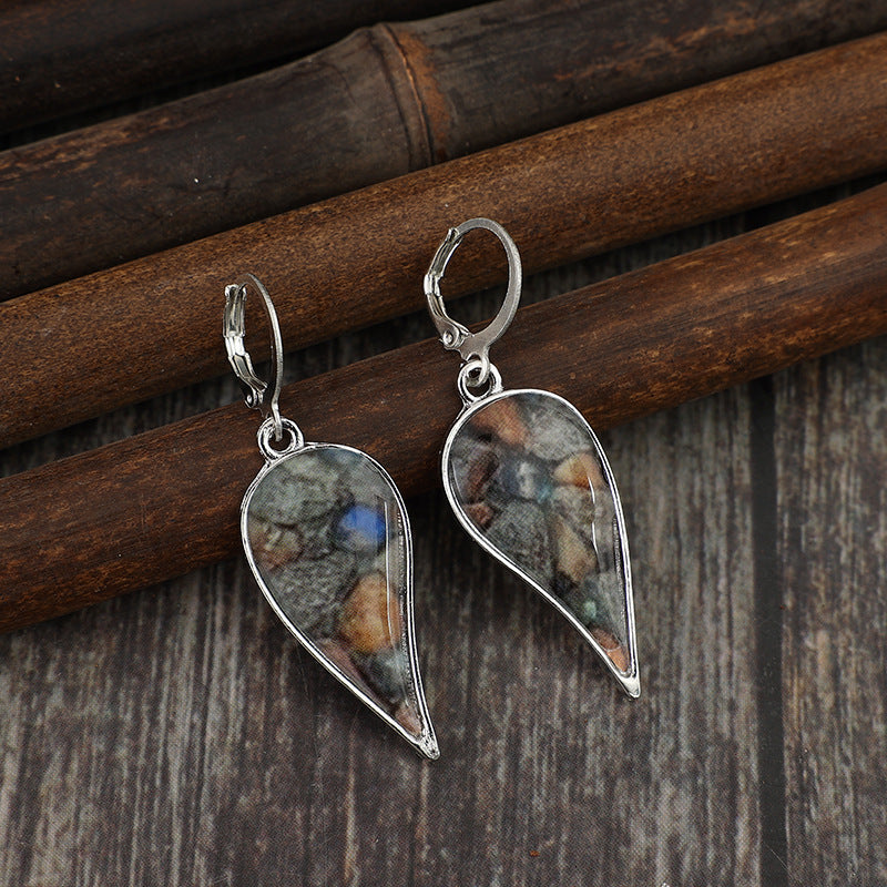 Natural Stone Dangle Earrings - Thandynie