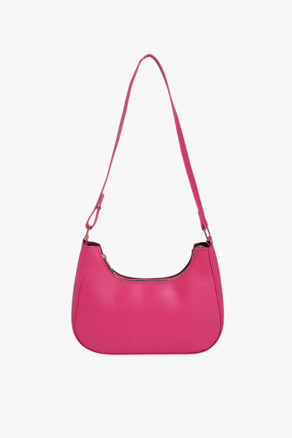 PU Leather Shoulder Bag Hot Pink One Size