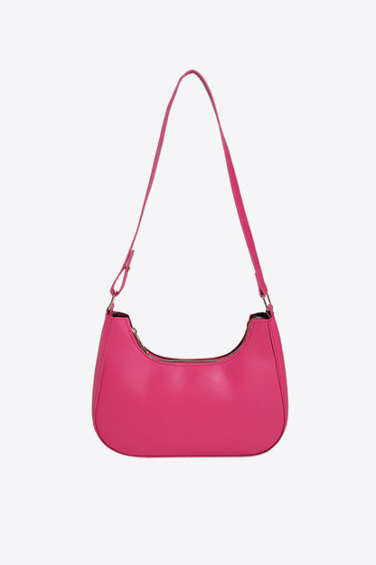 PU Leather Shoulder Bag Hot Pink One Size