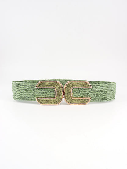 Wide Braid Belt Light Green One Size