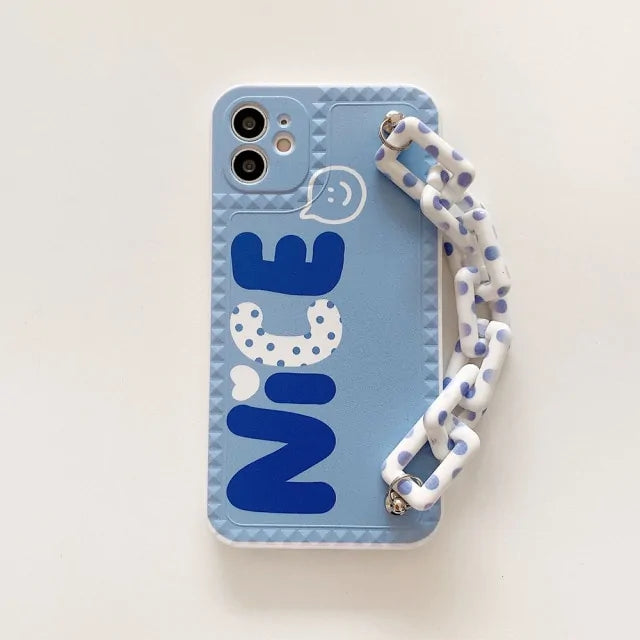 Wrist Chain Phone Case Blue For iPhone XR