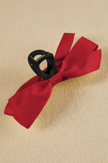 Fiery Red Bow Decor Large Hair Claw Clip