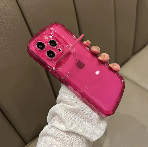 Transparent Phone Case For iPhone Pink