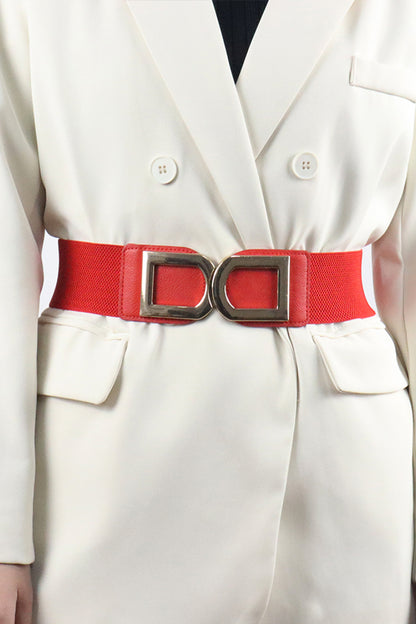 Double D Buckle PU Belt Red One Size