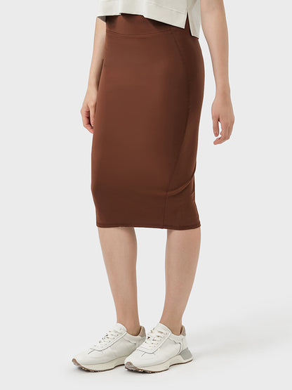 Slit Wrap Active Skirt Caramel