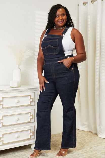 Judy Blue Full Size High Waist Stretch Denim Overalls with Pockets – Vintage Style & Modern Comfort