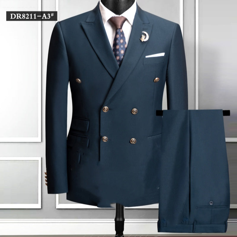 Plus Size Double Breasted Suit Men's Two-piece Suit A3