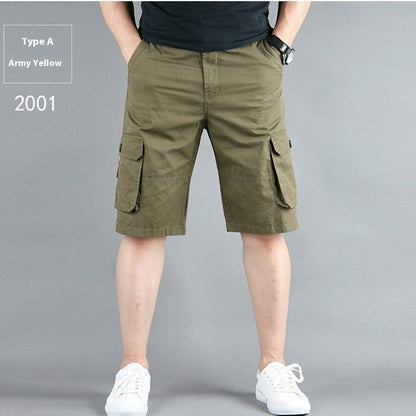 Summer Multi-pocket Workwear Shorts For Men 2001 Military Yellow