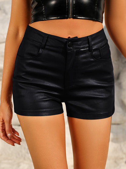 High Waist Shorts with Pockets Black