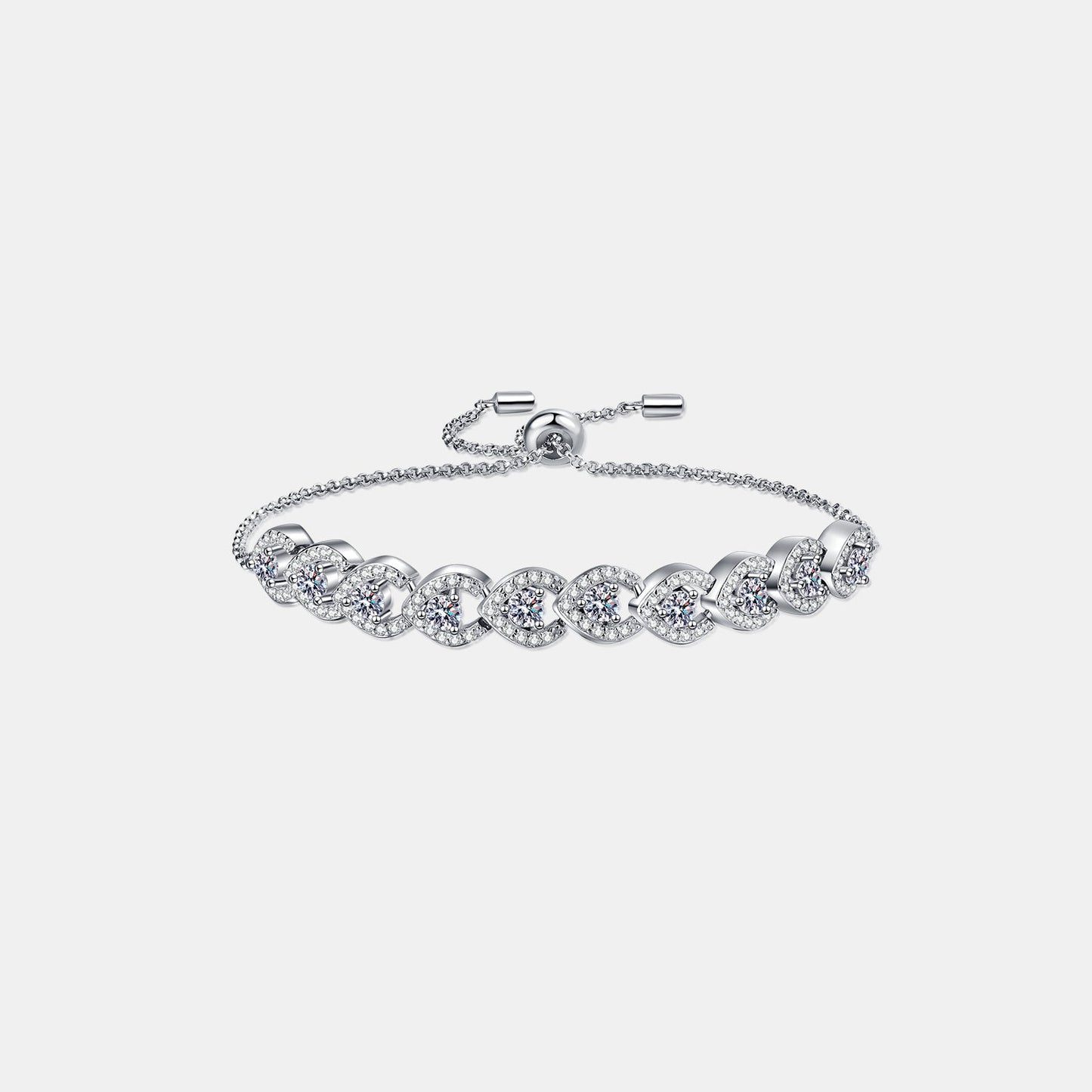 1 Carat Moissanite 925 Sterling Silver Bracelet Silver One Size