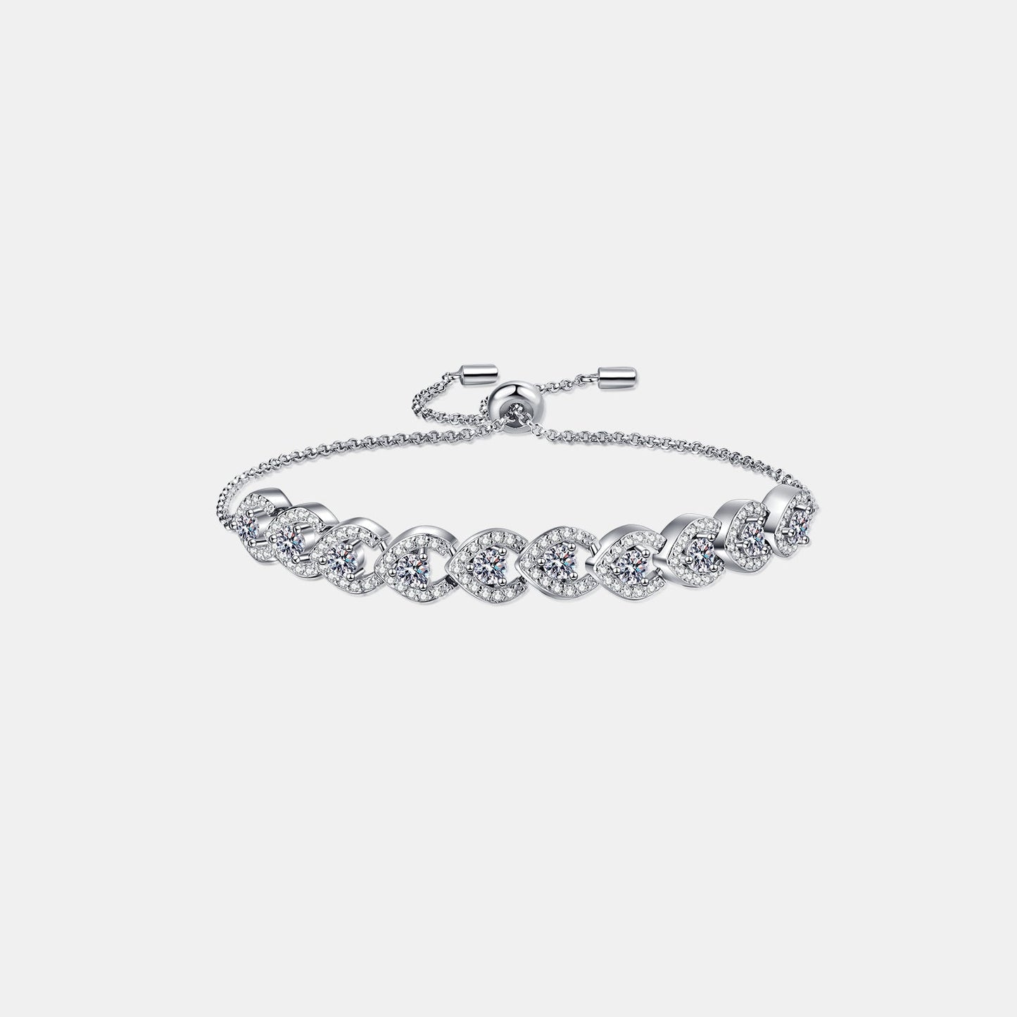 1 Carat Moissanite 925 Sterling Silver Bracelet Silver One Size