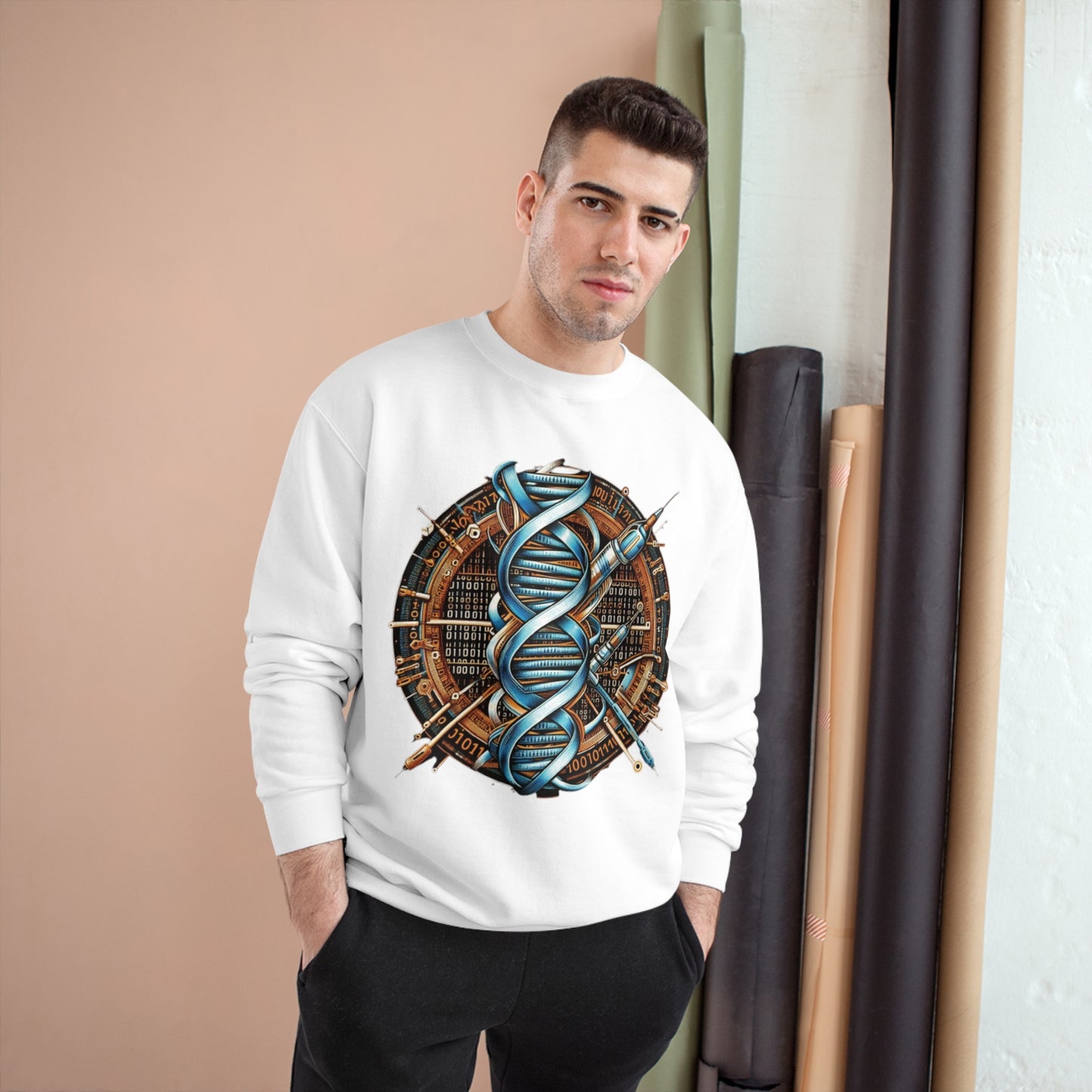 Champion Sweatshirt - Medical Data Flow Binary Stream Design