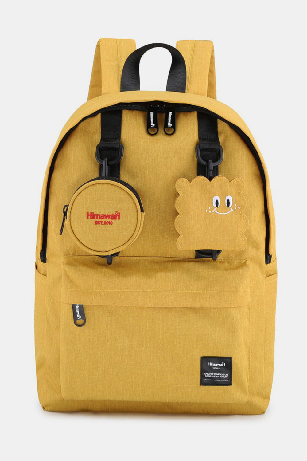 Himawari Waterproof Canvas Backpack Bag with Removable Coin Purse Yellow One Size