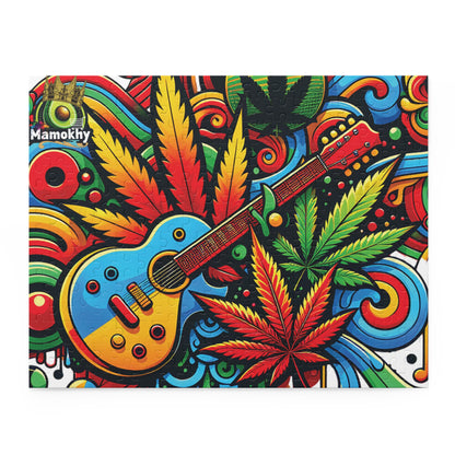 Musical Herb Vibes Puzzle – Custom 120, 252, 500-Piece Options in Gift-Ready Packaging 14" × 11" (252 pcs)