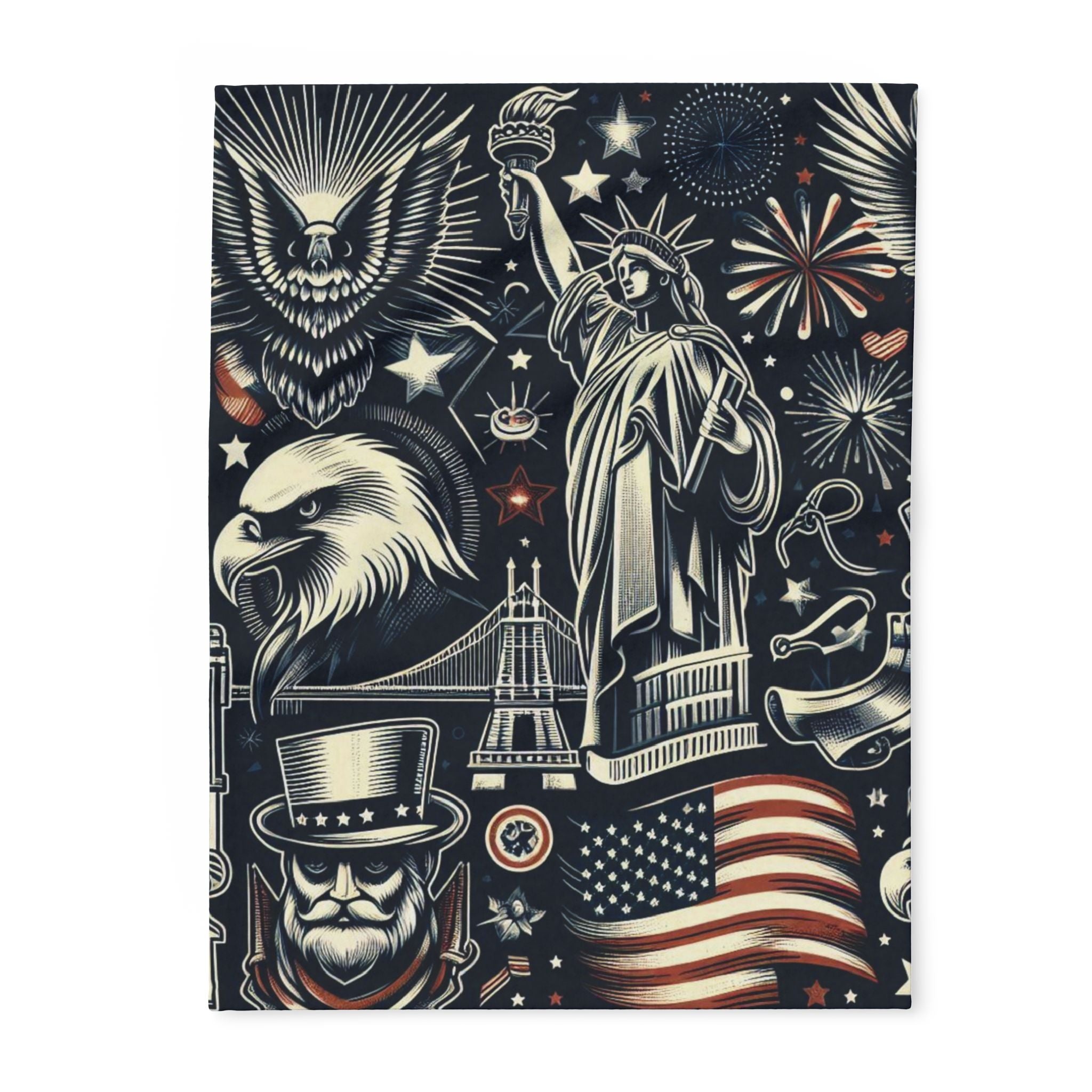 Fleece Blanket - Iconic American Independence Designs 30'' × 40''