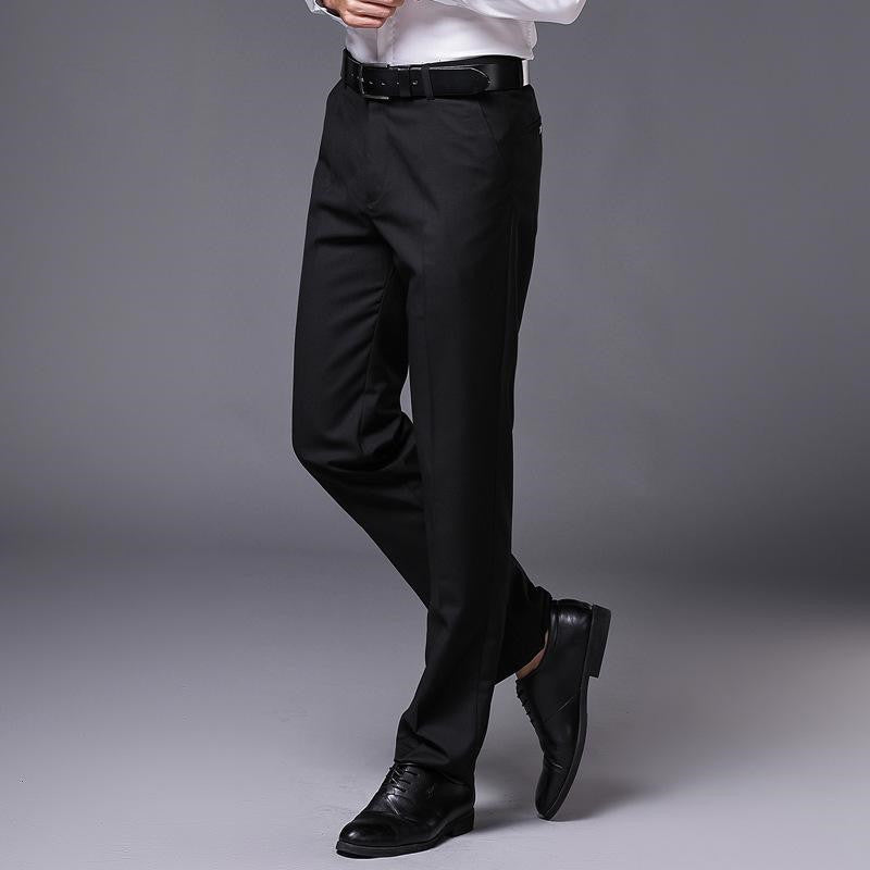 Slim straight trousers suit to work suit men's business Black