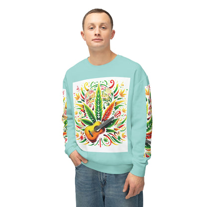 Music and Weed Vibes - Unisex Lightweight Crewneck Sweatshirt