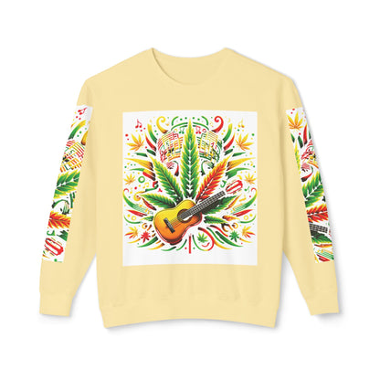 Music and Weed Vibes - Unisex Lightweight Crewneck Sweatshirt Butter