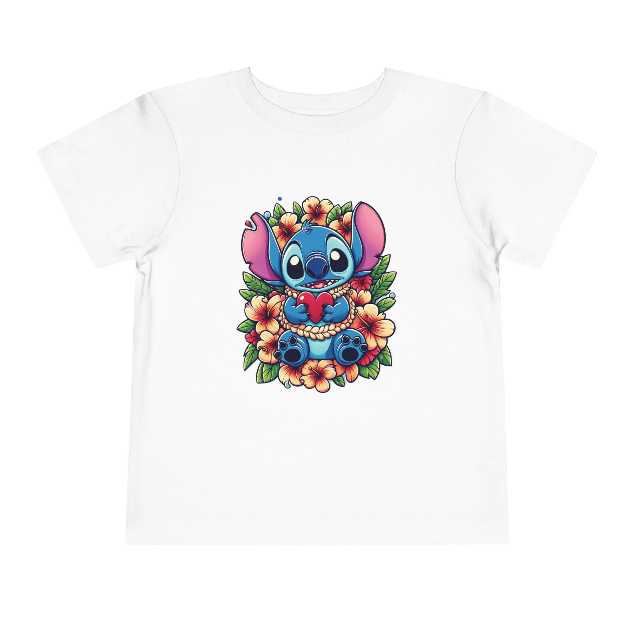 Toddler Tee, Lilo & Stitch Design, Stitch Lei Heart, Kids Shirt, Baby Tshirt, Children Clothing, Disney Gift, Ohana Love, Family Outfit White