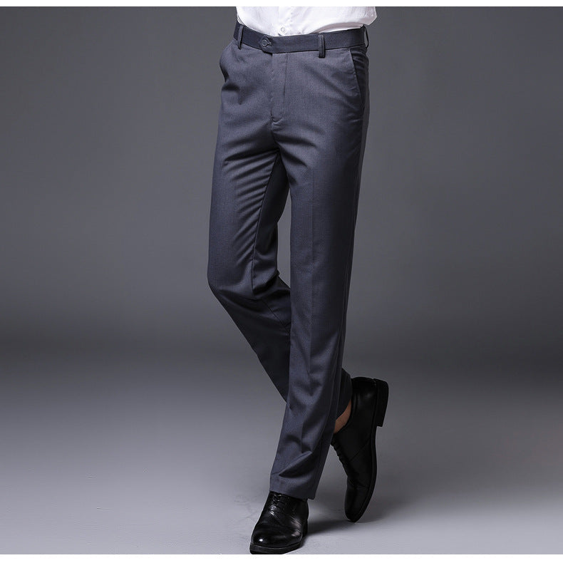 Slim straight trousers suit to work suit men's business Grey