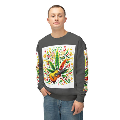 Music and Weed Vibes - Unisex Lightweight Crewneck Sweatshirt