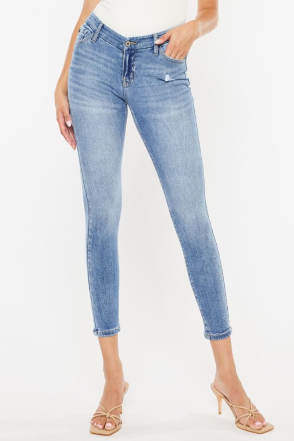 Kancan High Waist Cat's Whiskers Skinny Jeans - Thandynie