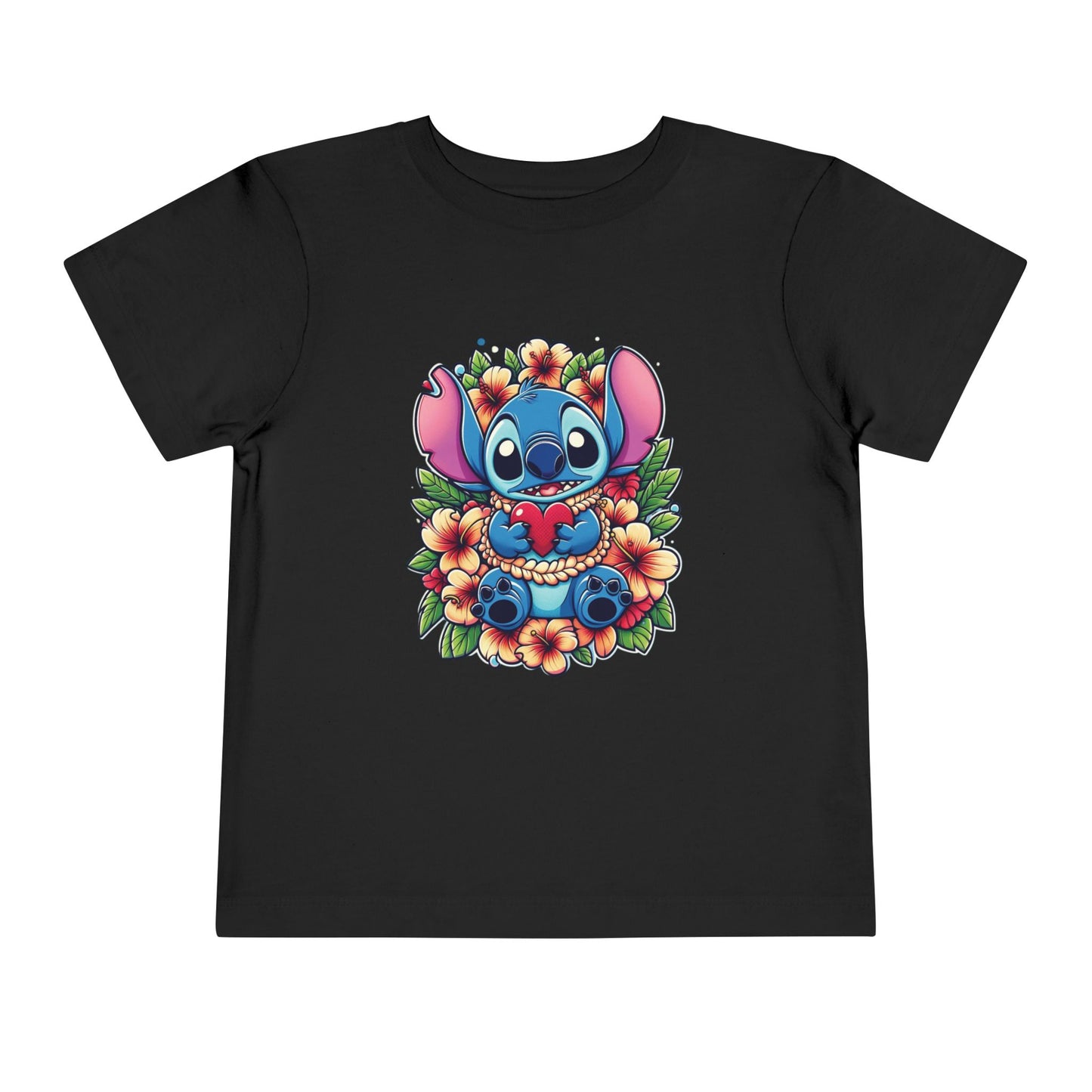 Toddler Tee, Lilo & Stitch Design, Stitch Lei Heart, Kids Shirt, Baby Tshirt, Children Clothing, Disney Gift, Ohana Love, Family Outfit Black