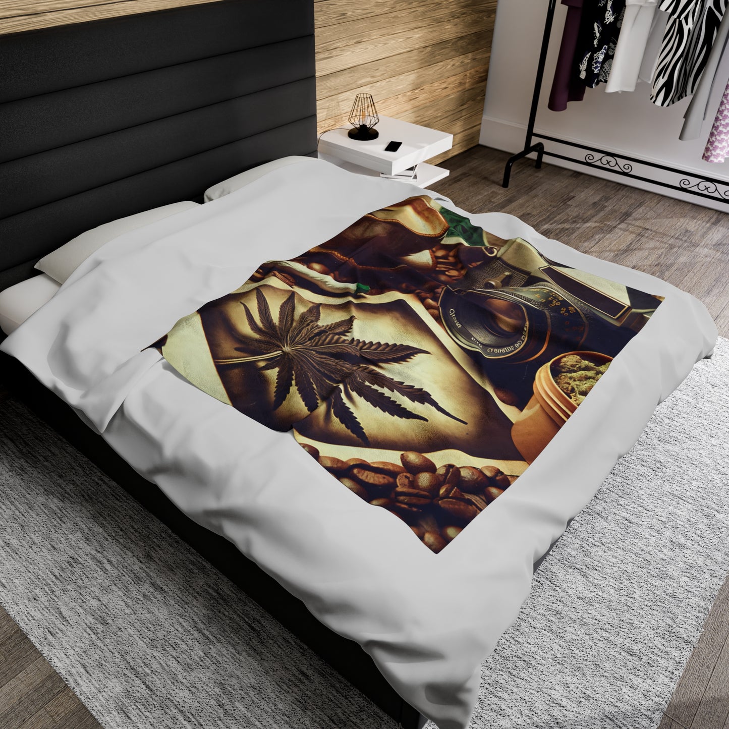 Coffee, Weed and Photography Vibes - Velveteen Plush Blanket