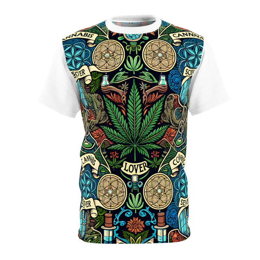 Cannabis Unisex Tee White stitching