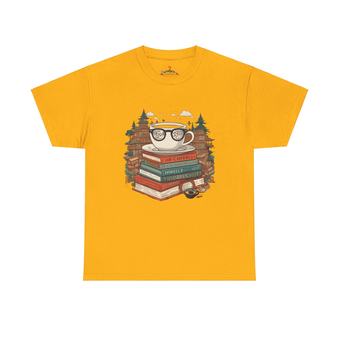 Bibliophile's Bliss Unisex Cotton Tee – Perfect for Book Lovers, Soft and Durable Gold