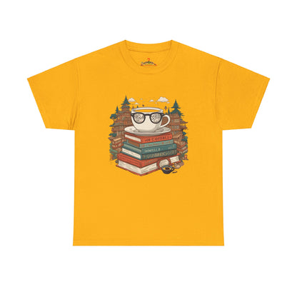 Bibliophile's Bliss Unisex Cotton Tee – Perfect for Book Lovers, Soft and Durable Gold