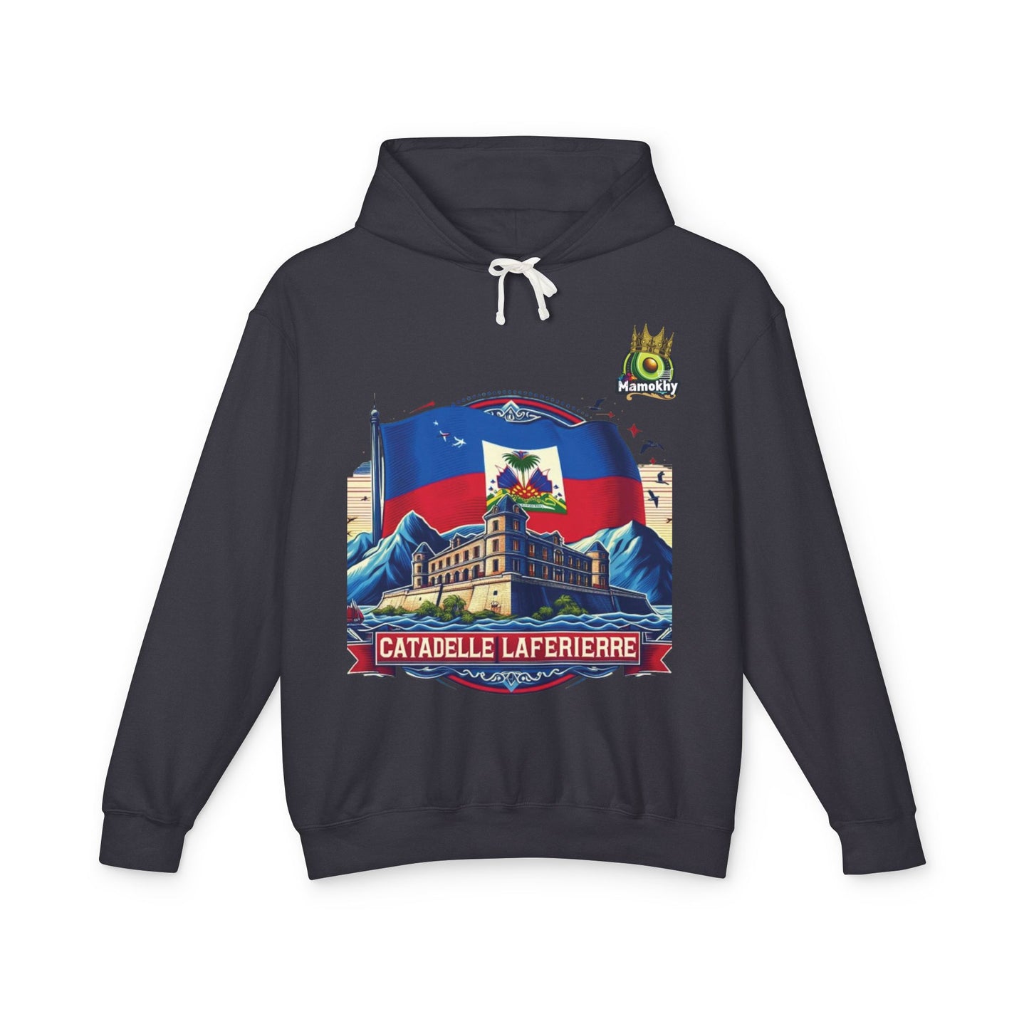 Citadelle Laferrière Haitian Pride Hoodie – Custom Hooded Sweatshirt with Flag Illustration Black