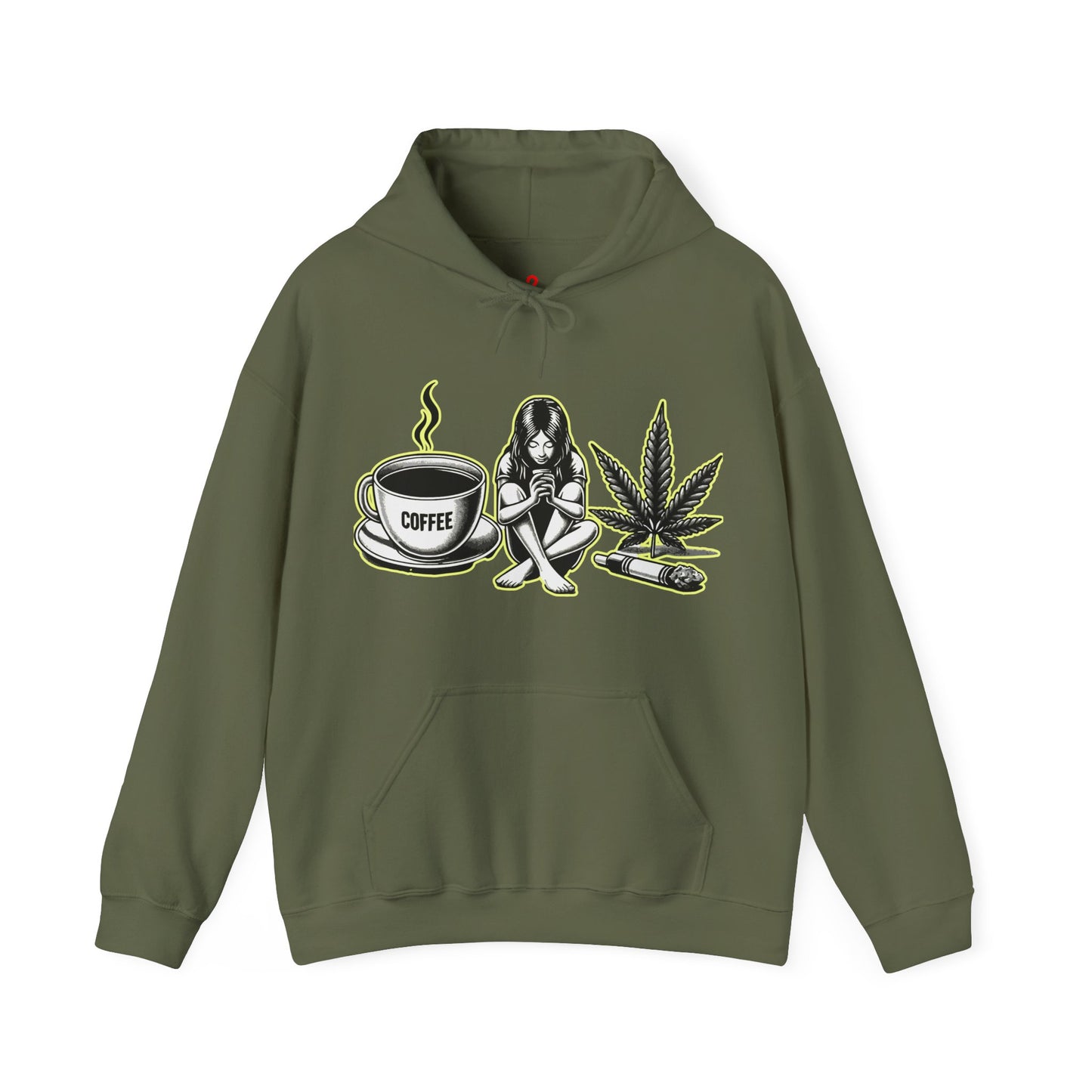 Cool Vibes - Unisex Heavy Blend™ Hooded Sweatshirt Military Green