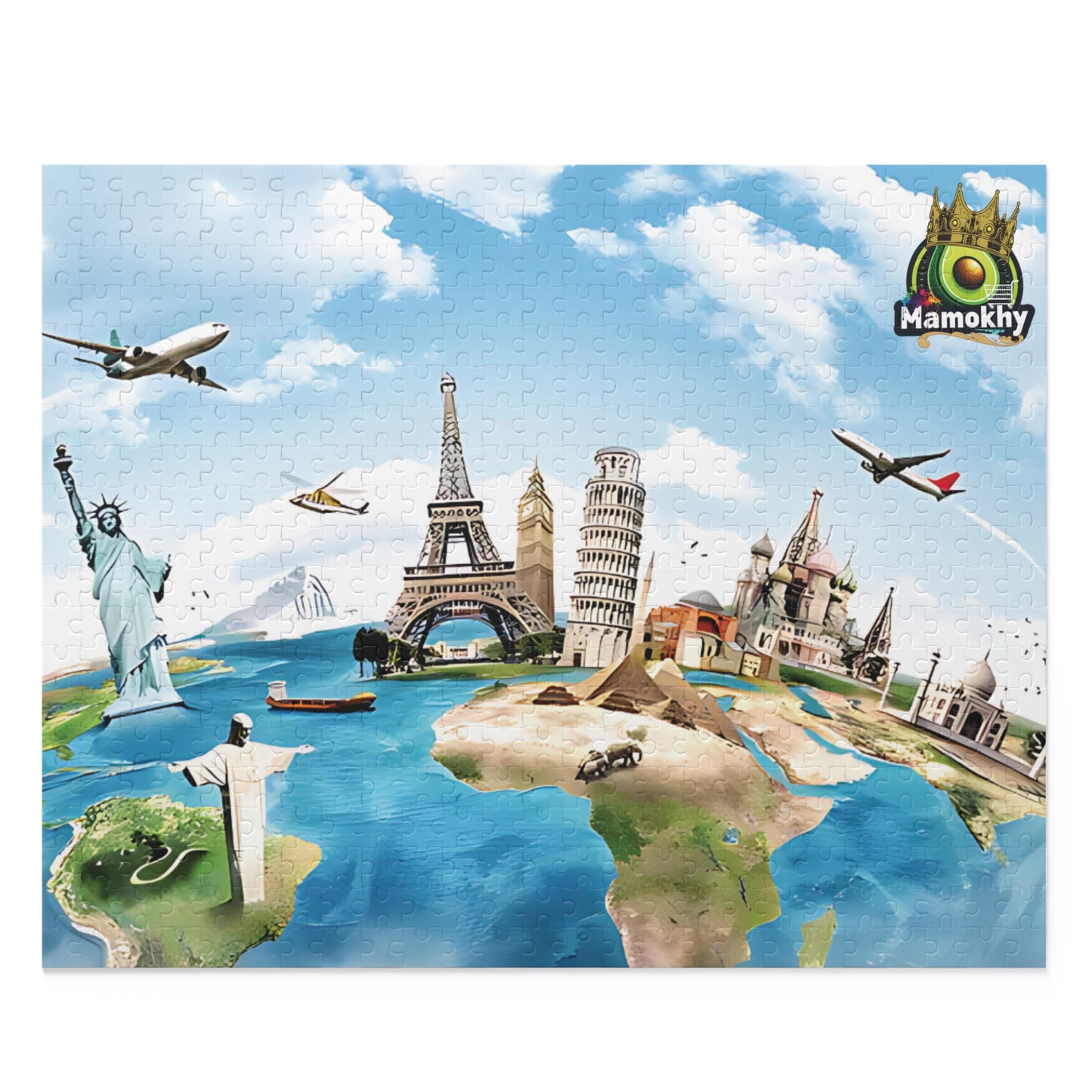 Travel Puzzle – Custom 120, 252, 500-Piece Options with Gift-Ready Packaging 20" × 16" (500 pcs)