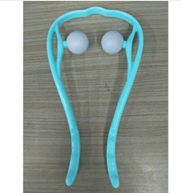 Multifunctional Manual Six-wheel Neck Massager Massage Relieve Roller Massage Tool Light neck blue